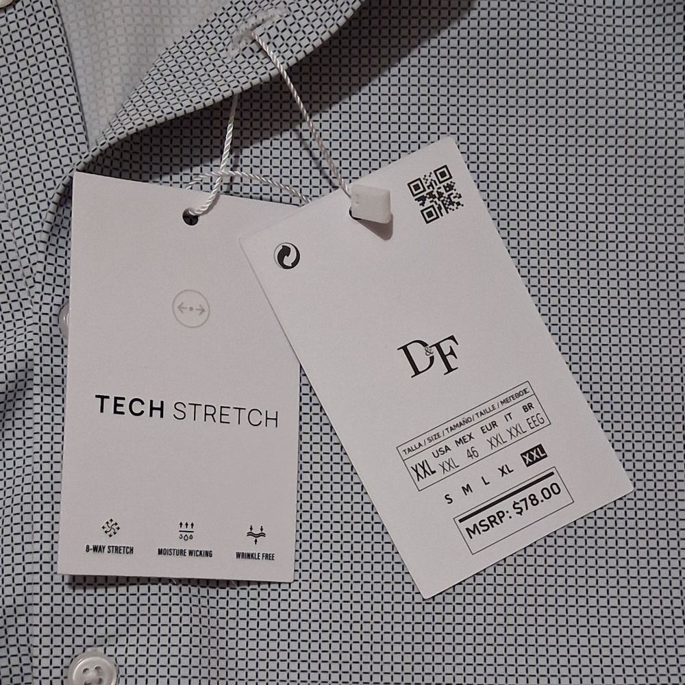 NWT Denim & Flower‎ Ricky Singh Sz. XXL Blue/White Button Down Shirt - Picture 10 of 14